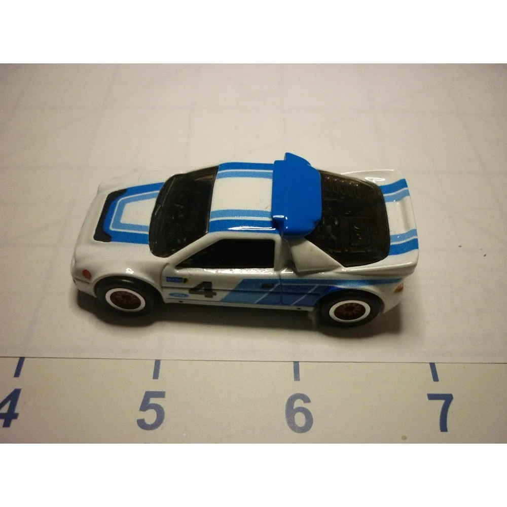 Hot Wheels‎ Ford RS200 Rally White Blue Racing Number 4 Diecast Toy Car